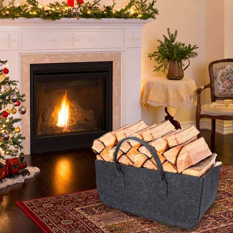 Felt Bag, Firewood Basket, Felt Shopping Bag, Felt Bag, for Wood, Newspapers, Firewood,50 X 25 X 25