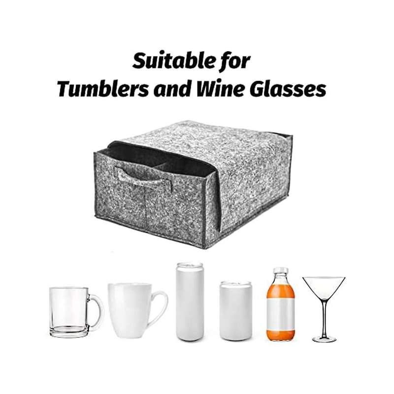 Felt Cup Holder Camping Glass Carrier for Drinking Glasses Wine Glass Holder Camping Accessorie Tab