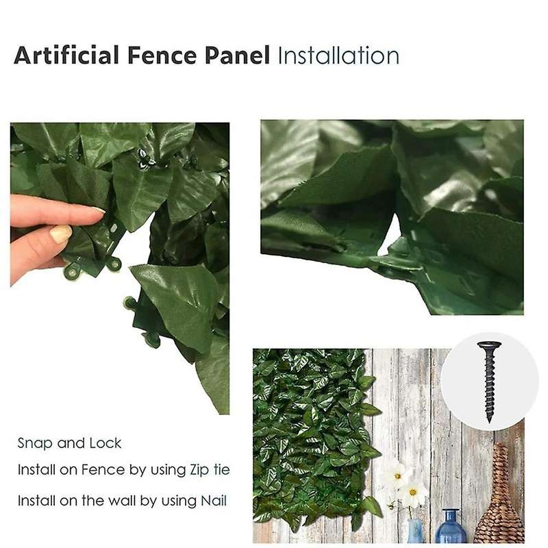 Fence Wall Decoration Artificial Can Stretch Privacy Fence Screen Plant Leaves, Suitable for Home,