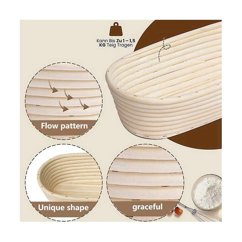 Fermentation Basket,2 Linen Inserts,rattan Fermentation Basket Set,odorless & Easy to Clean Ferment