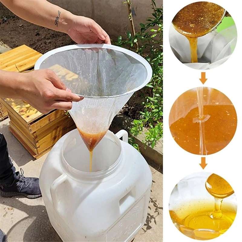 Fiber Beekeeping Honey Strainer Filter Screen Purifier Apiary Equipment Tool Colanders Kitchen Gadge