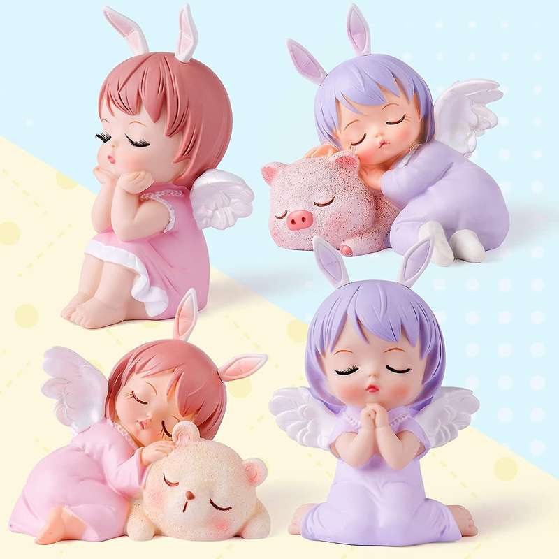 Figurines Fairy Garden Miniatures Resin Ornaments Girl Elf Statue Home Decoration Room Decor Kids B
