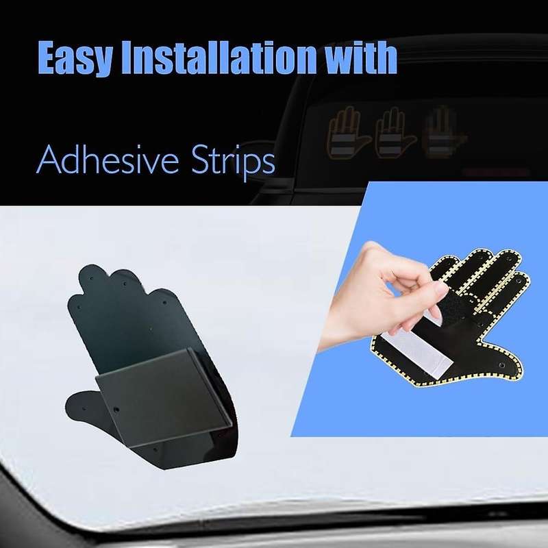 Finger Light LED Car Back Window Sign, Car Finger Gesture Light with Remote, Hand Funny Car Truck Ca