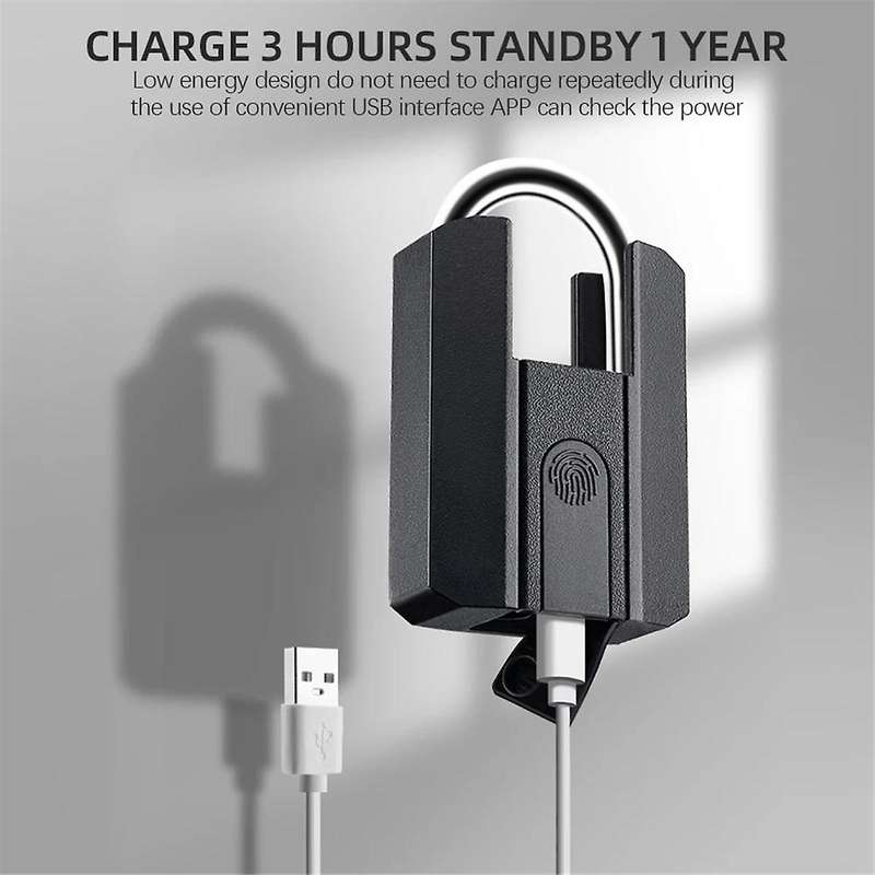 Fingerprint Lock with Key Backup USB Rechargeable Key / BT TTLock APP / Fingerprint Unlock Smart Key