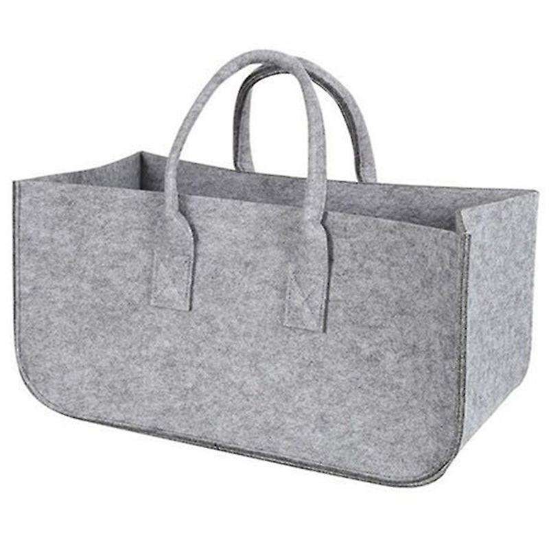 Fireplace Wood Felt Storage Bag Basket Rack Firewood Pocket,felt Foldable Firewood Holder Basket Gr