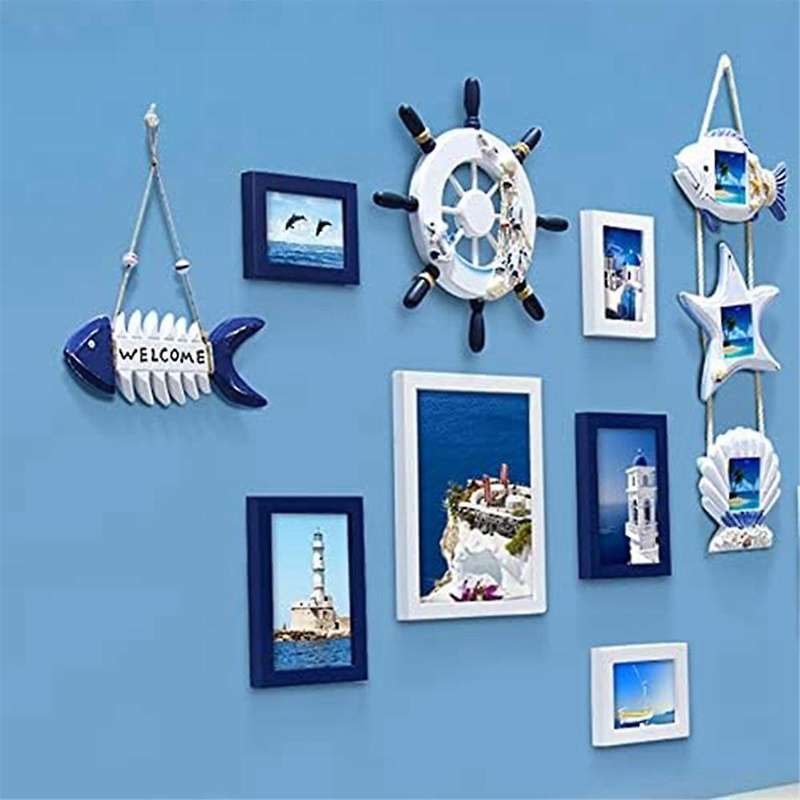 Fish Bone Welcome Sign Fish Wall Decor Mediterranean Beach- Welcome Sign Wooden Fish Skeleton Nautic