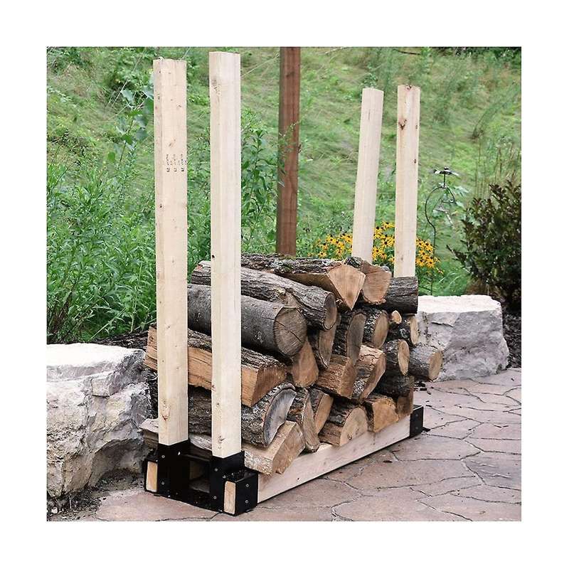 Firewood Log Rack Bracket Kit - Adjustable to Any Length - Closed-End Design - 2 Pieces of Brackets