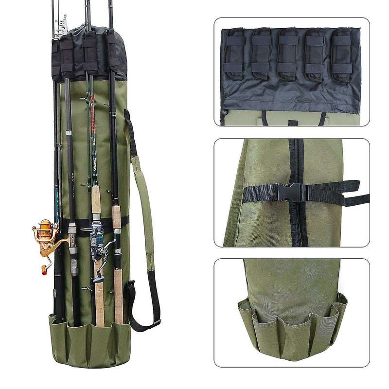 Fishing Bags Portable Multifunction Nylon Fishing Rod Storage Case Canvas Reel Organizer Travel Carr