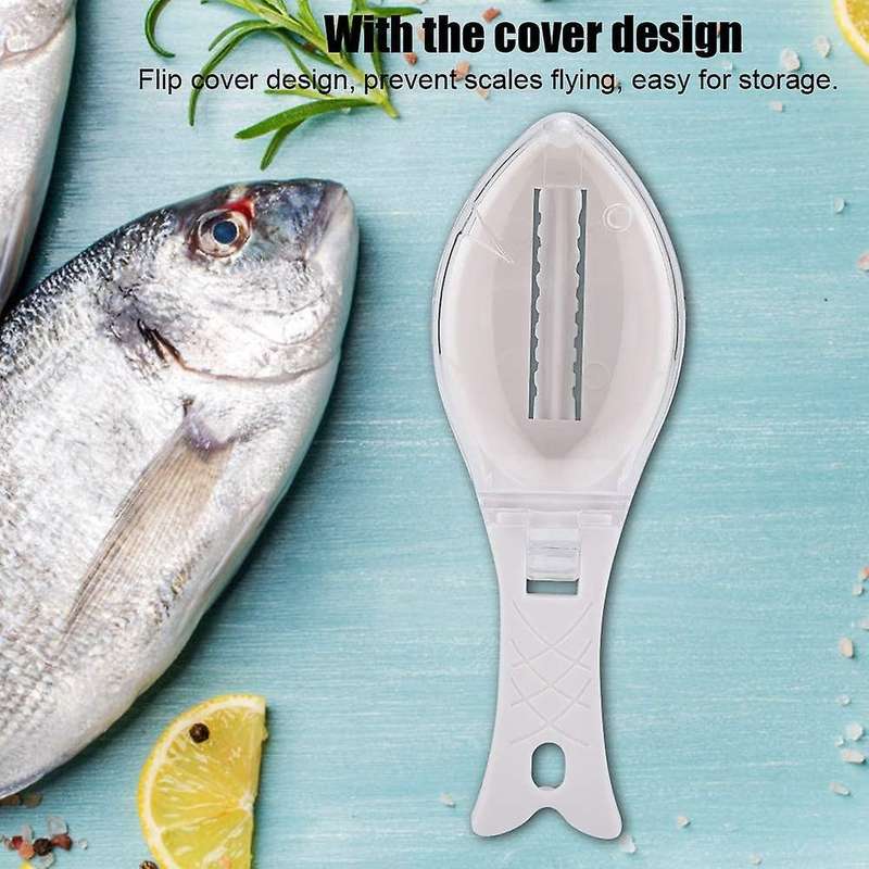 Fish Scale Remover,Kitchen Tool Fish Scale Scraper Fish Skin Cleaning Peeler Brush Scaler with Cove