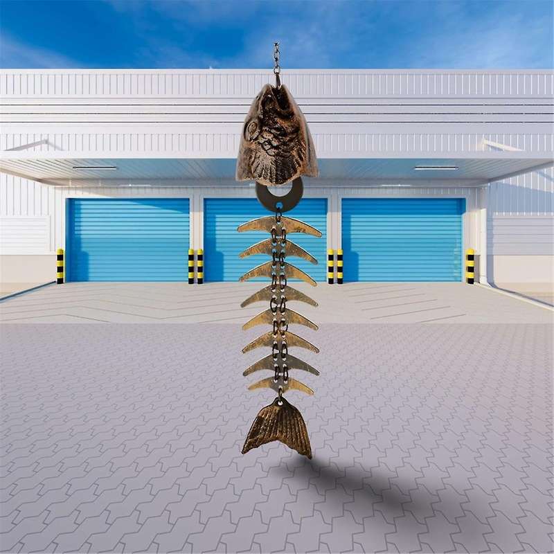 Fish Windchime,fish Skeleton Windchime,fish Bone Cast Iron Wind Chimes Vintage Metal Wind Chimes Out
