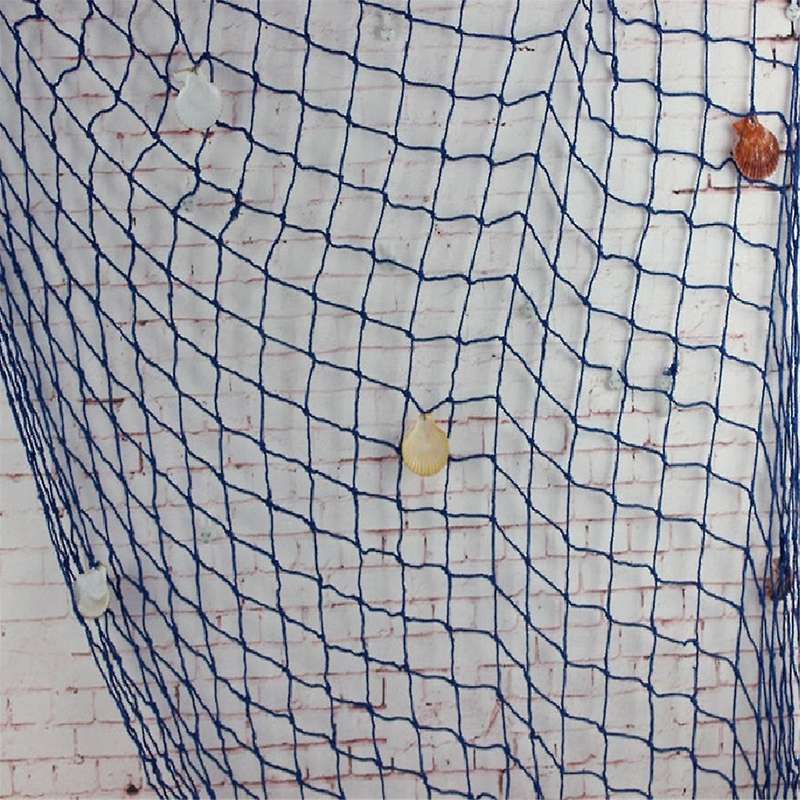 Fishing Nets with Shell Props Mediterranean Sea Style Wall Hangings Ornament Wall Stickers for Resta