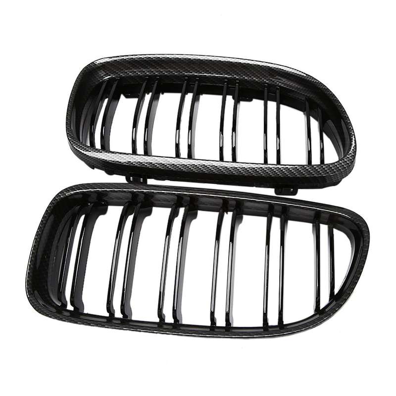 Fit for  3 Series E90 Facelift 09-12 Carbon Fiber Front Kidney Double Slat Grille 51137201969, 51137