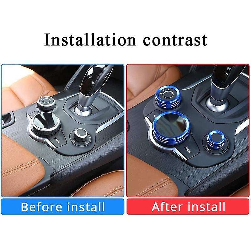 Fit for Stelvio Interior Accessories Car Interior Trim Multimedia Knob Cover
