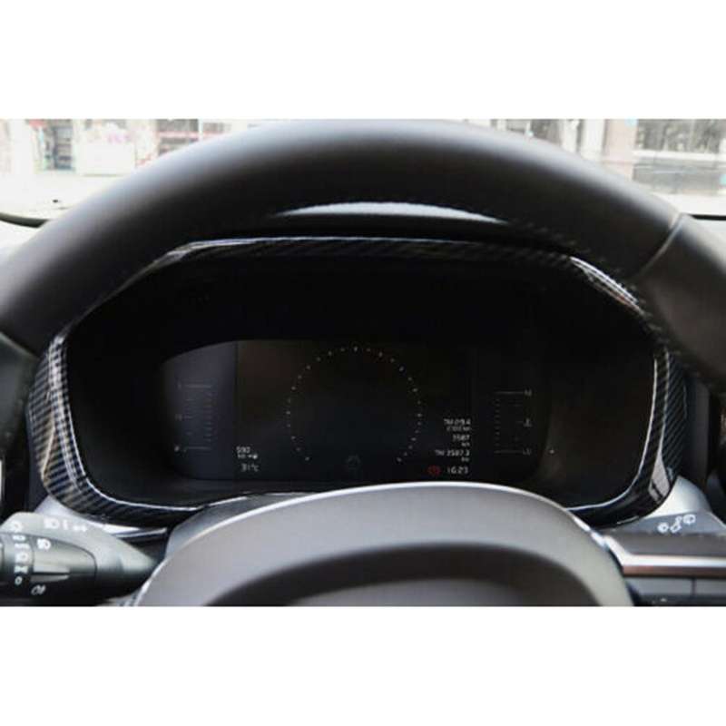 Fit for XC60 2018-2021 ABS Carbon Fiber Dashboard Panel Frame Cover Trim