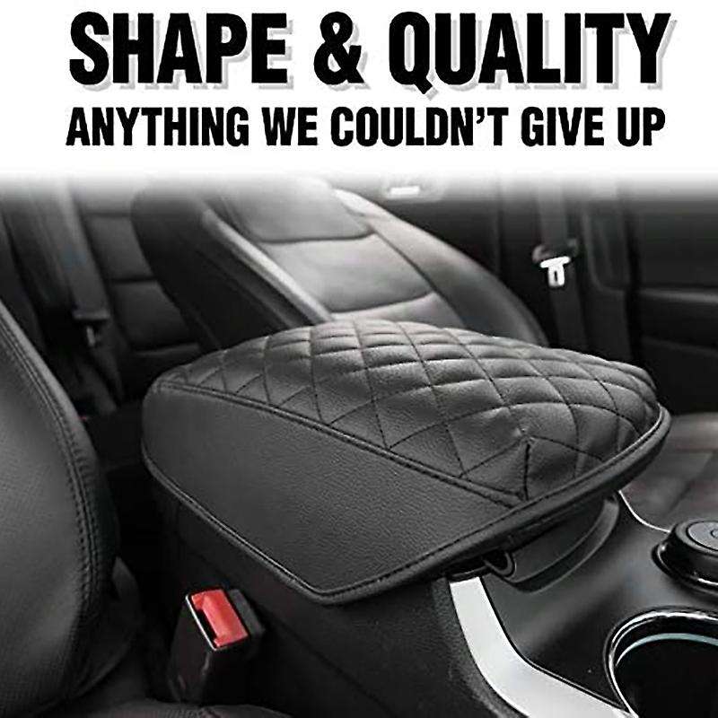 Fits for 2011-2019 Explorer Leather Center Console Lid Armrest Cover Black Car Interior