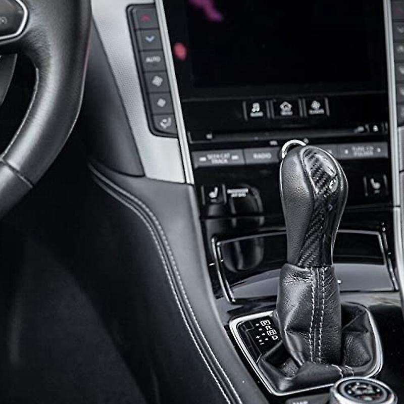 Fits for 2014-2017 Q50 Carbon Fiber Steering Wheel Center Trim+ Shift Knob Cover