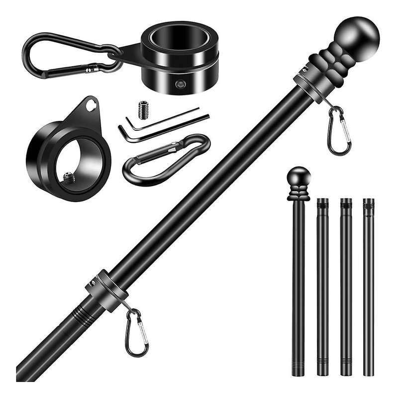 Flag Pole Set for House Porch, 5 FT Thickened Stainless Steel Wall Mount Flagpole Rotating Flagpole