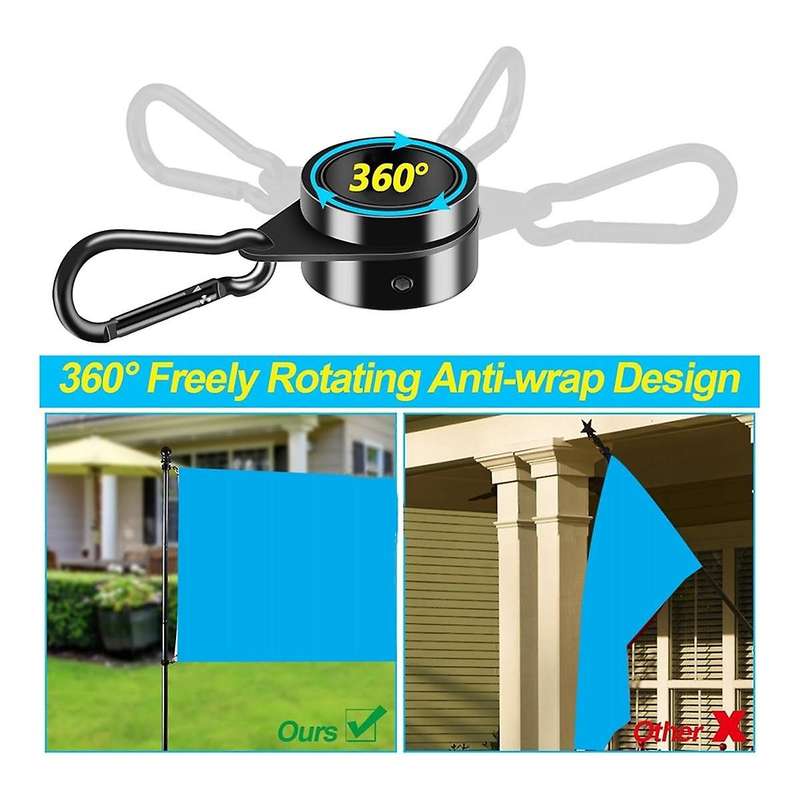 Flag Pole Set for House Porch, 6 FT Thickened Stainless Steel Wall Mount Flagpole Rotating Flagpole