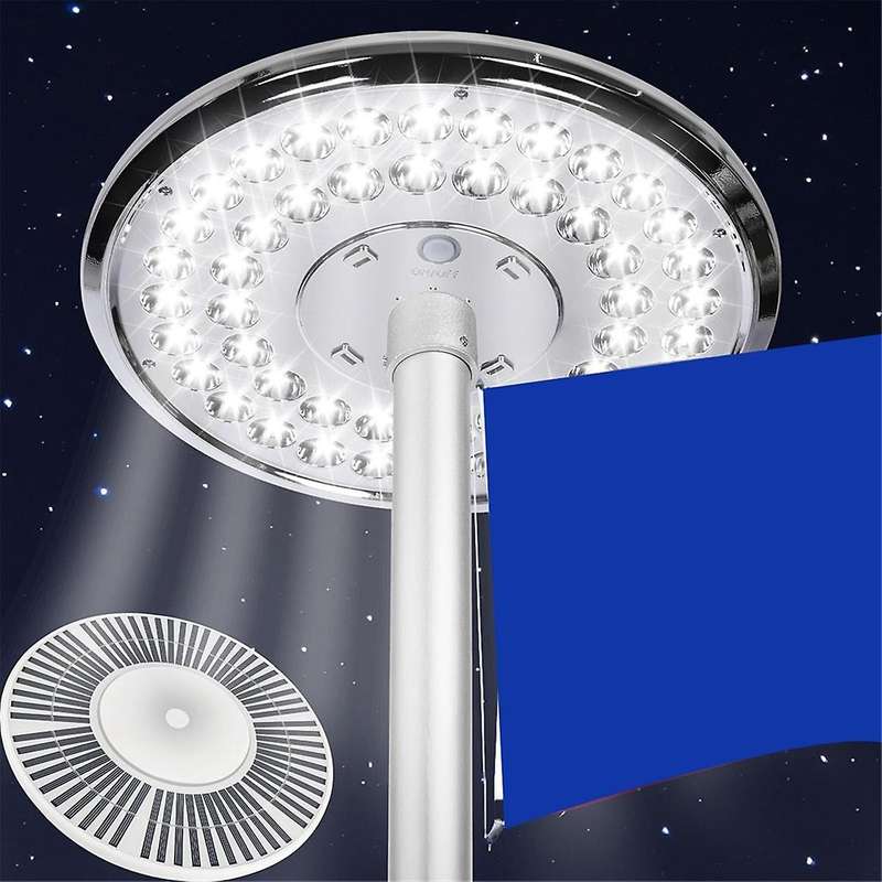 FlagPole Light Solar Powered Spotlight Outdoor, 48 LED Waterproof Solar FlagPole Light, Top Mounted