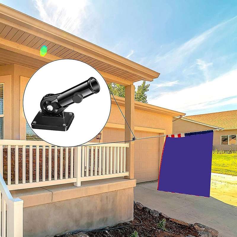 Flag Pole Holder Mounting Bracket Adjustable Flagpole Rod Hitch Bracket Multi-Position Flag Pole Mou