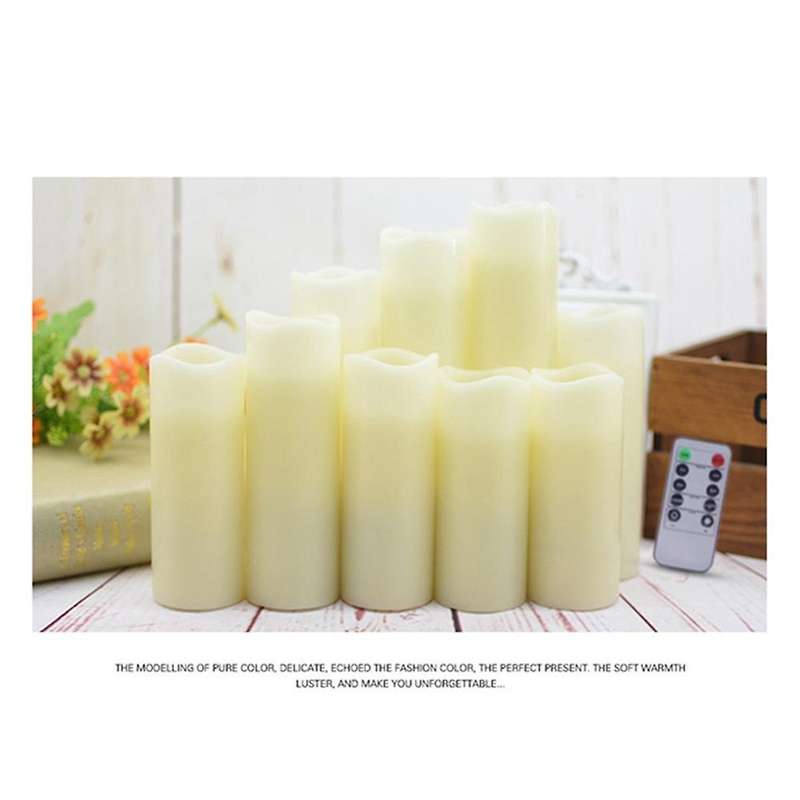 Flameless Candles with Remote, LED Candles with 10-Key Remotes Candles for Waterproof Outdoor Plast