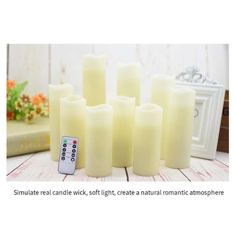 Flameless Candles with Remote, LED Candles with 10-Key Remotes Candles for Waterproof Outdoor Plast