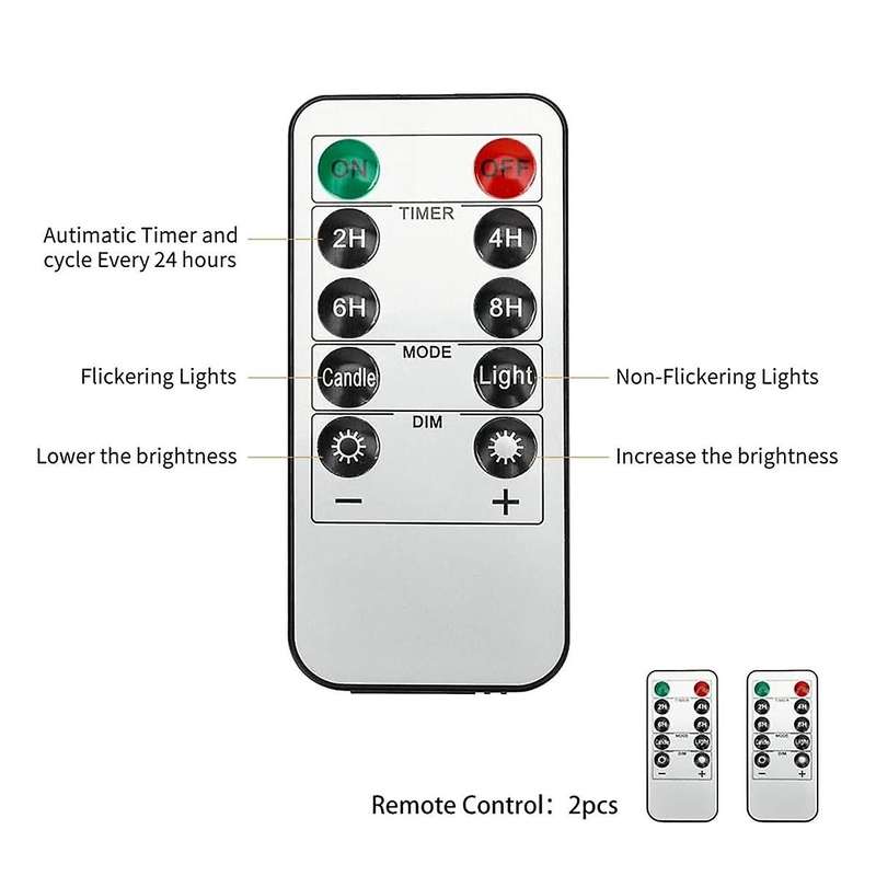 Flameless Candles with Remote, Led Candles with 10-key Remotes Candles for Waterproof Outdoor Plasti
