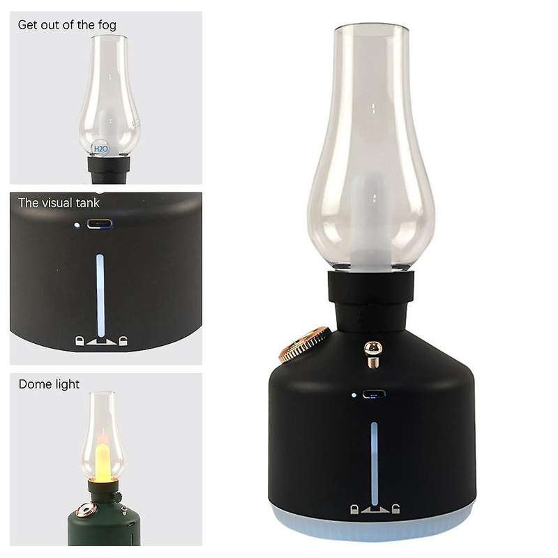 Flame Air Humidifier Wireless Aroma Diffuser USB Rechargeable Essential Oil Lights Cool Mist for Gif