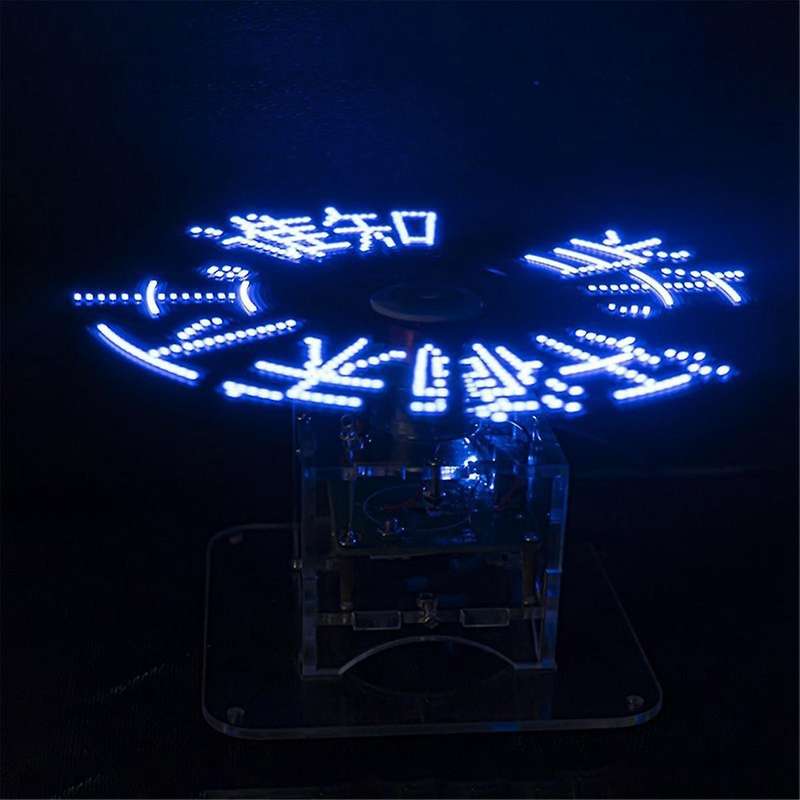 Flat Rotation LED Dot Display DIY Kit 51 Single Chip Microcomputer Welding DIY Electronic Parts,No D
