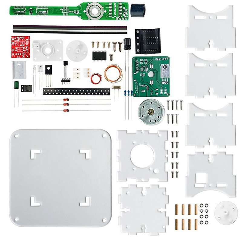 Flat Rotation LED Dot Display DIY Kit 51 Single Chip Microcomputer Welding DIY Electronic Parts,No D