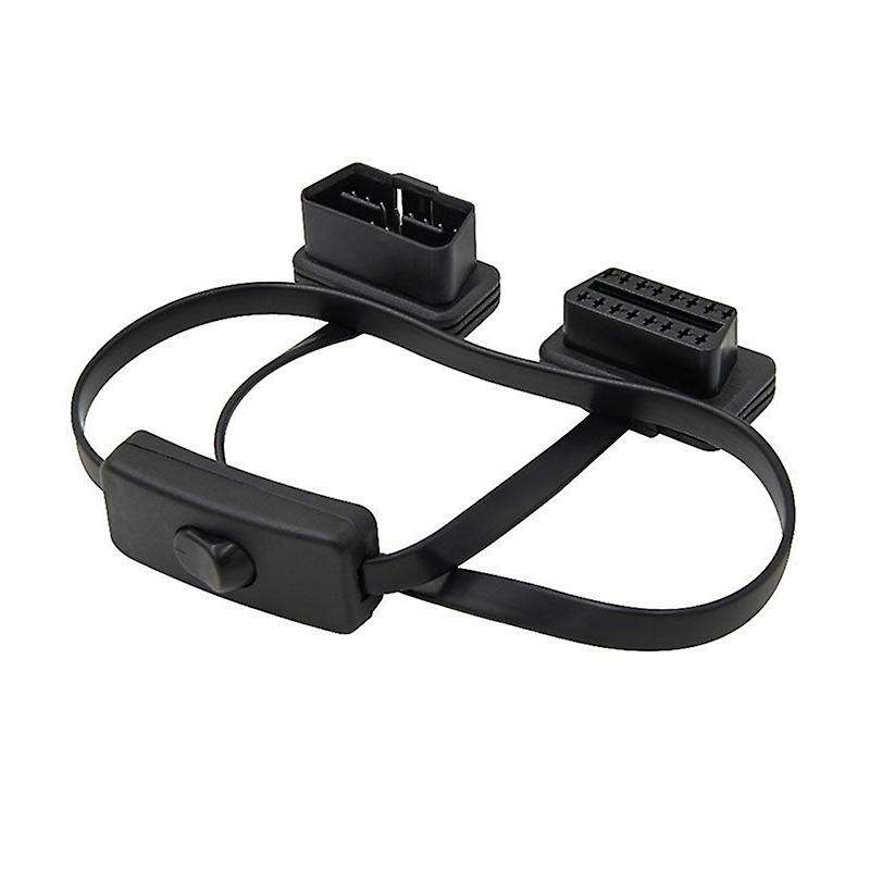 Flat+Thin OBD2 OBDII 16Pin Male to Female Diagnostic Extension Cable Connector