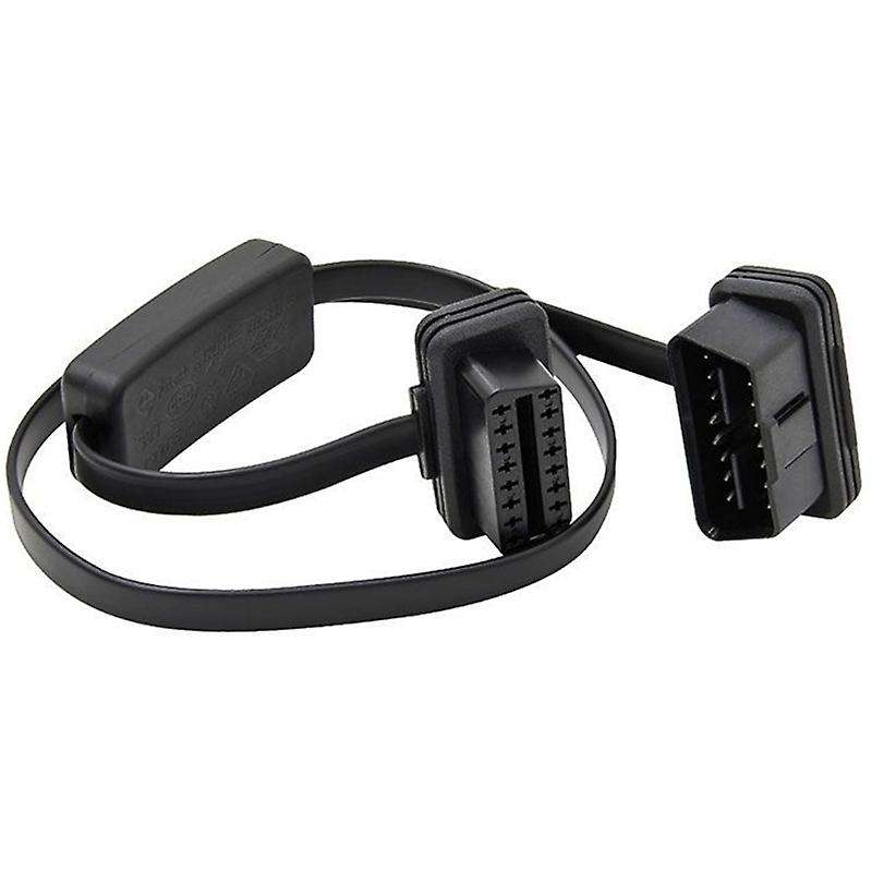 Flat+Thin OBD2 OBDII 16Pin Male to Female Diagnostic Extension Cable Connector