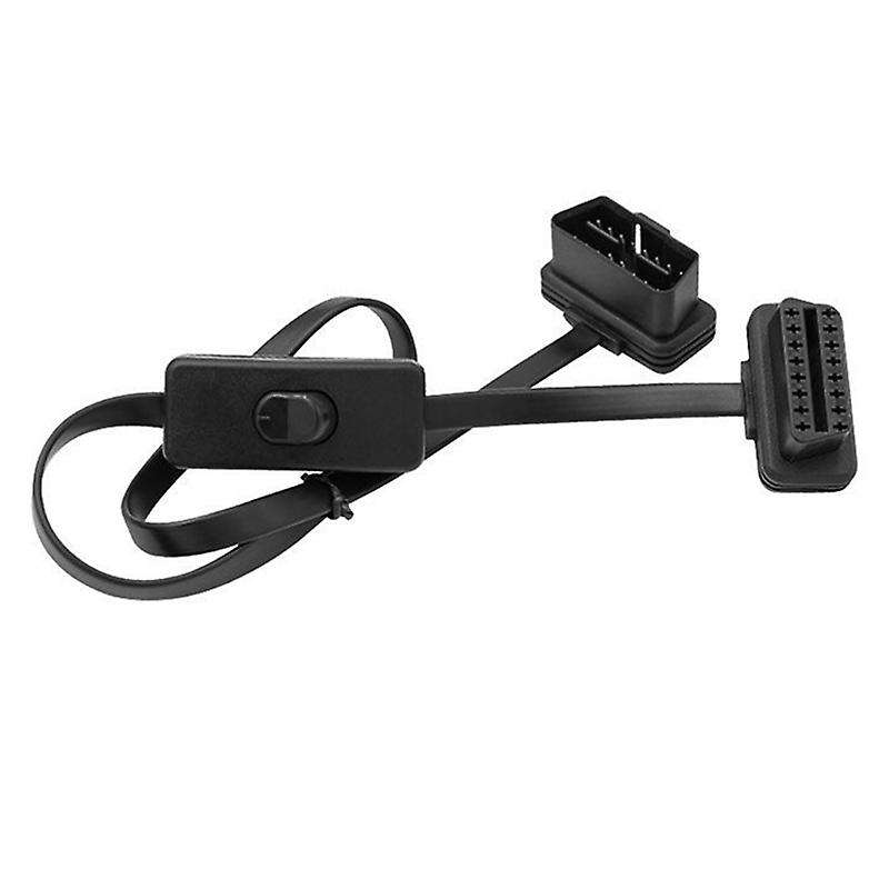 Flat+Thin OBD2 OBDII 16Pin Male to Female Diagnostic Extension Cable Connector