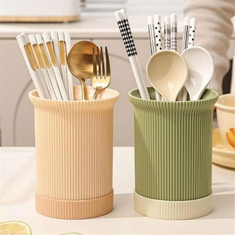 Flatware Rack for Countertop, Utensil Holder Crock for Kitchen Counter, Cutlery Silverware Rack Stor
