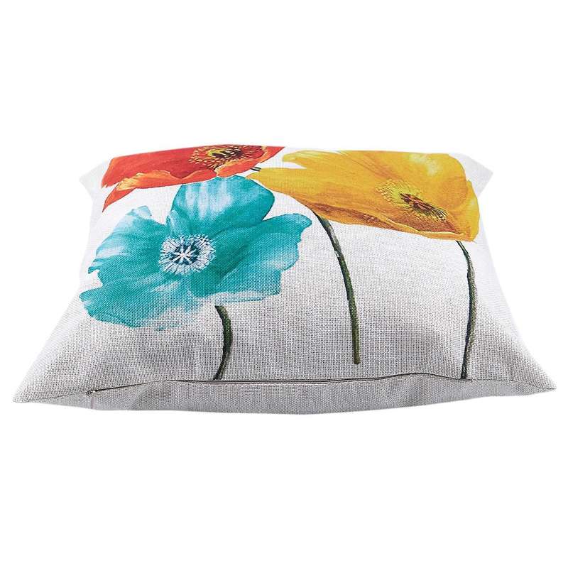 Flax Square Decorative Throw Pillow Case Cushion Cover Enchanting Beautiful Tricolor Red Yellow Blu