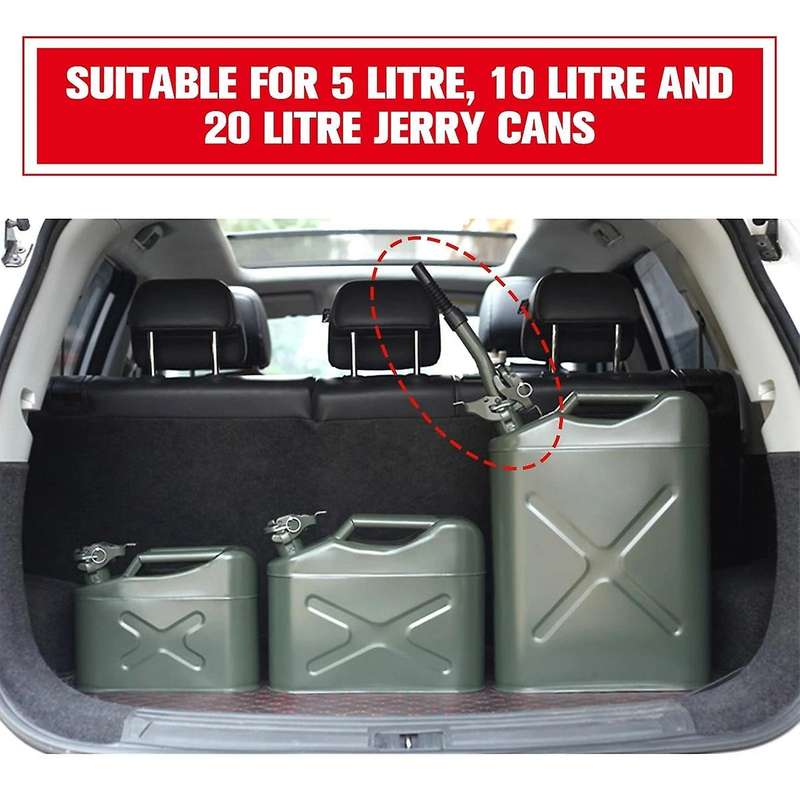 Flexible Metal Pouring Spout with Sealing Rubber Gasket Fuel Nozzle for 5/10/20 L Gerry Jerry Cans G