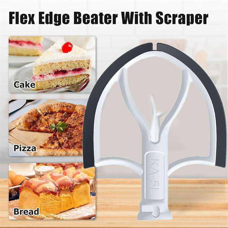 Flexible Edge Beater for 5 Quart Bowl Stand Mixer Attachment Flat Beater Paddle with Silicone Edges
