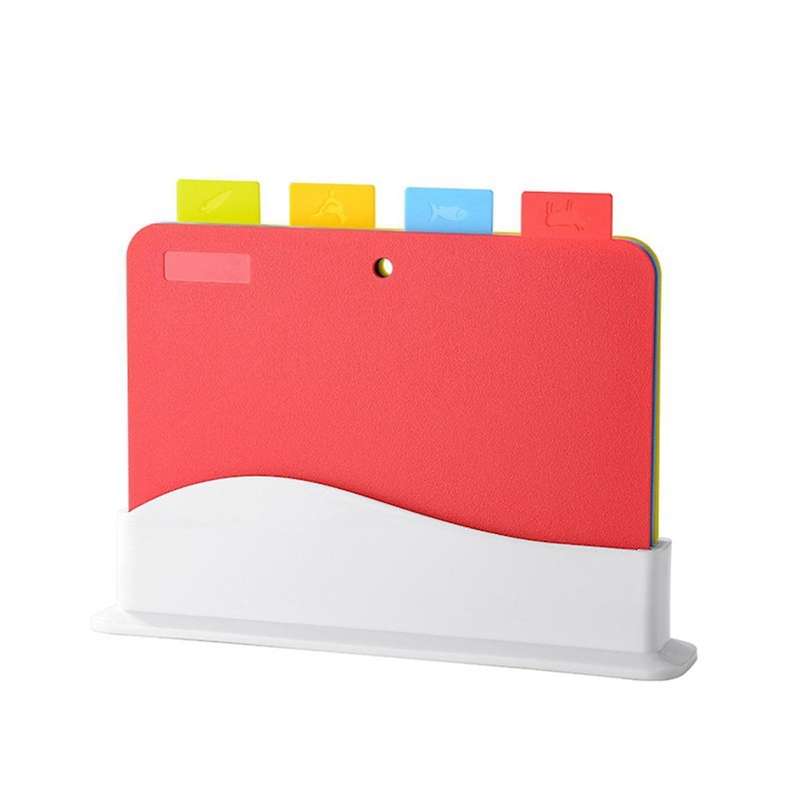 Flexible Plastic Cutting Board Mats with Food Icons, Non- Quality Thin Kitchen Cutting Mat Set