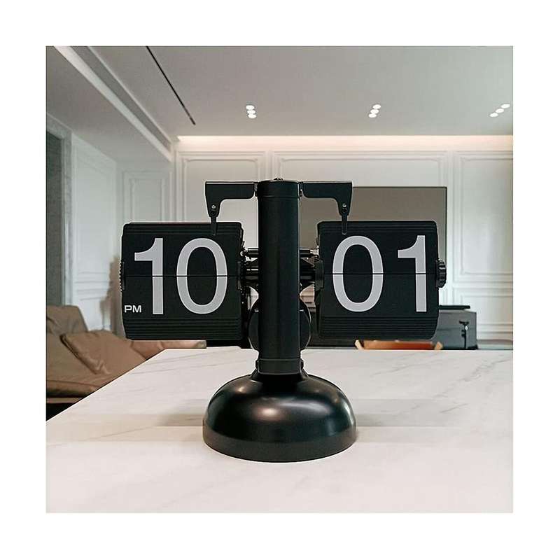 Flip Desk Clock, Retro Retro Automatic Flip Clock Desk Clock Desk Clock Big Number Home Office Scho