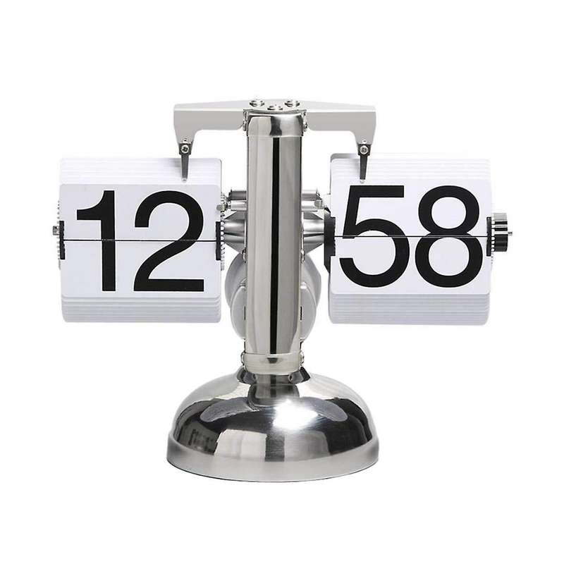 Flip Digital Clock Small Scale Desk Clock Retro Flip Clock Living Room Walnut Clock Home Decor Stai