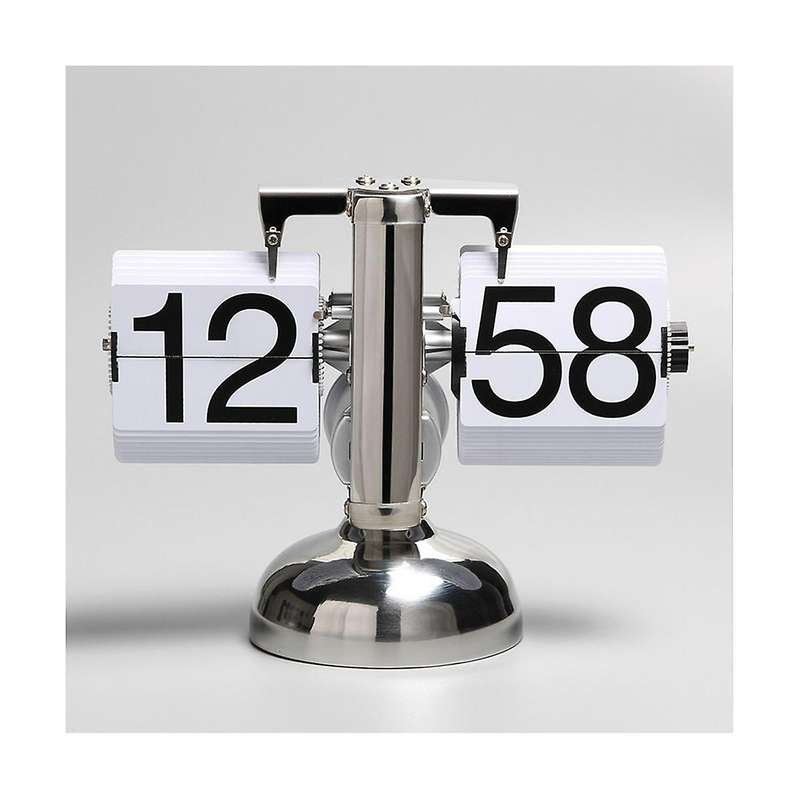 Flip Digital Clock Small Scale Desk Clock Retro Flip Clock Living Room Walnut Clock Home Decor Stai