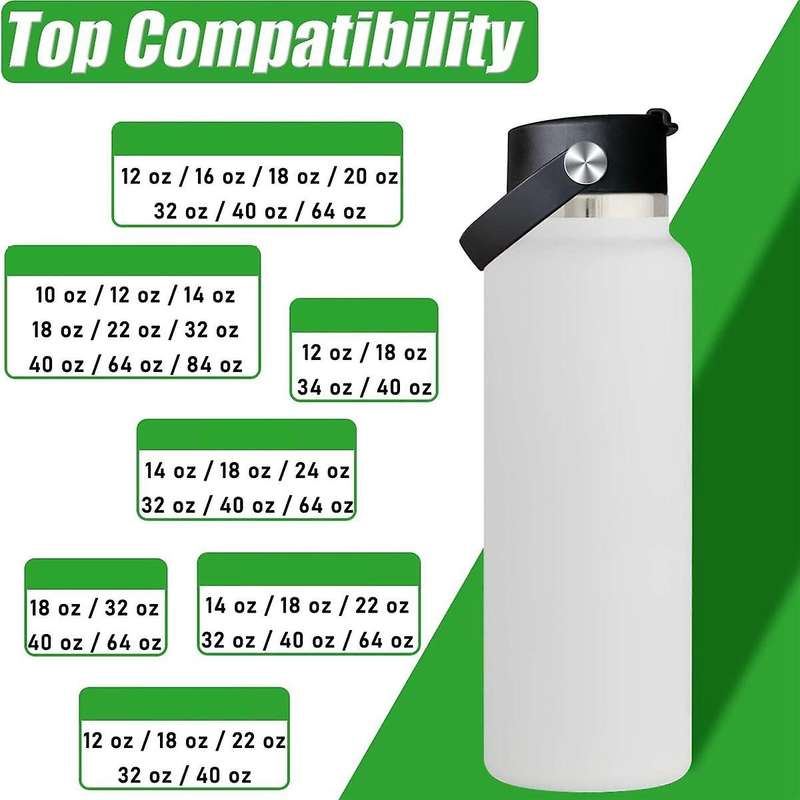 Flip Coffee Lids for Wide Mouth Bottle 12 16 18 20 32 40 64 Oz,Flexible Handle Lid Replacement