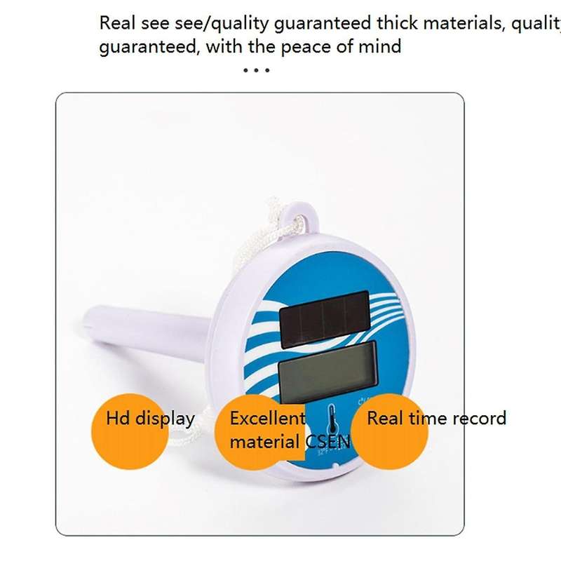 Floating Digital Pool Thermometer Solar Powered Outdoor Pool Thermometer Waterproof LCD Display Spa