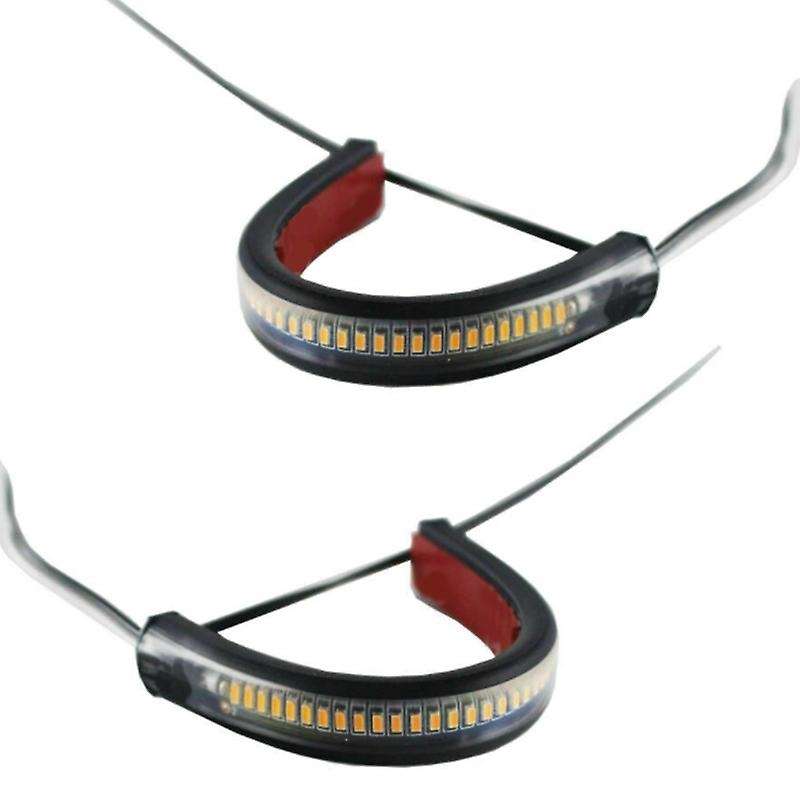 Flexible Switchback -Color White & Amber Motorcycle LED Fork Turn Signal DRL Daytime Running Light W