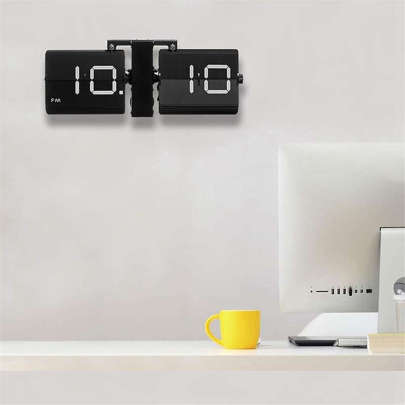 Flip Desk Clock Auto Flip Wall Mount Clock Flip Clock Decoration for Home Office School Hotel