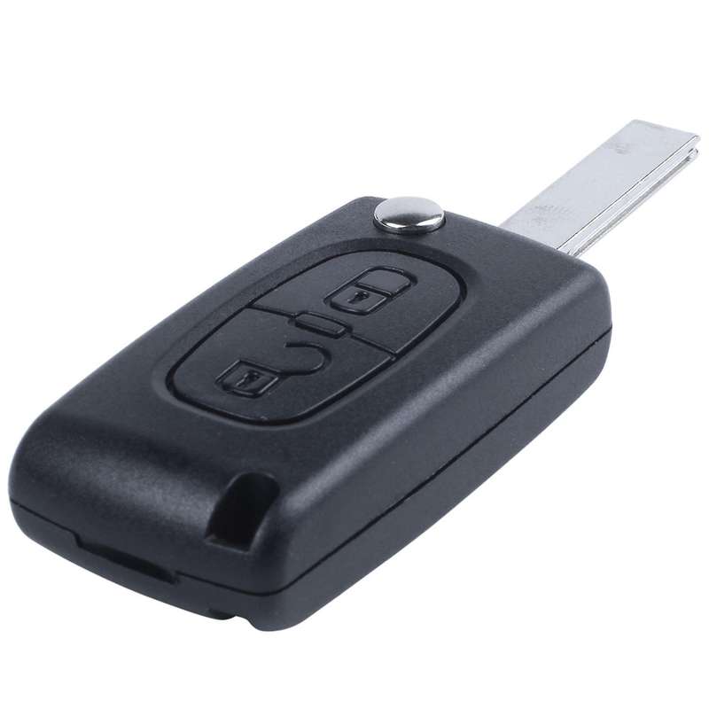 Flip Replacement Remote Car Key Case Shell for C2 C3 C4 C5 C8 2 Buttons Black