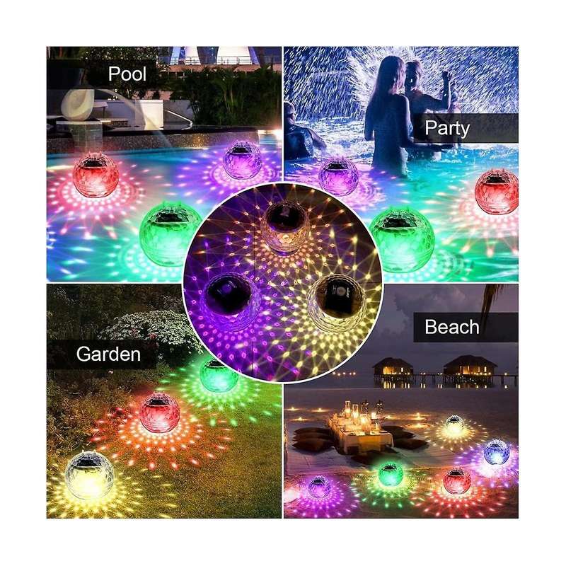 Floating Pool Lights, Solar Pool Lights with Rgb Color Changing Waterproof Pool Lights That Float
