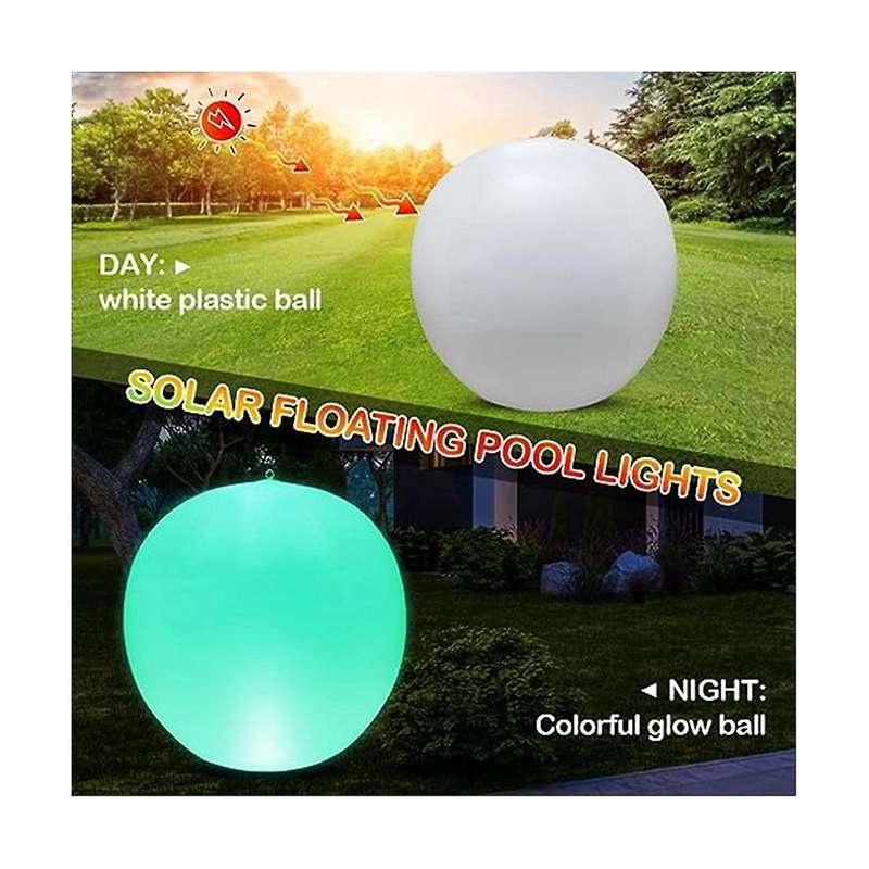 Floating Pool Lights, 14-Inch Inflatable Luminous Globe Color Change LED Pool Lights Ball Night Lig