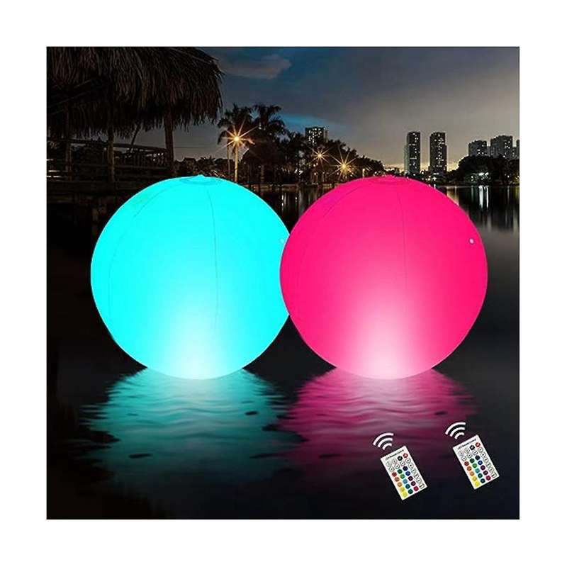 Floating Pool Lights, 14-Inch Inflatable Luminous Globe Color Change LED Pool Lights Ball Night Lig