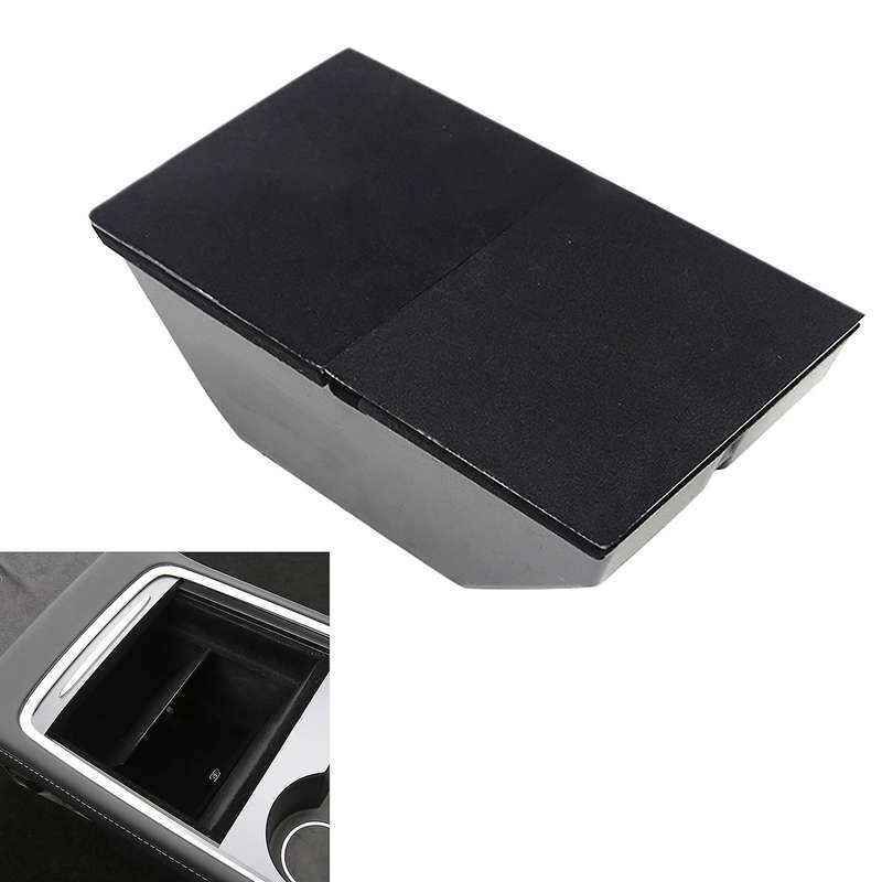 Flocking Organizer Car Armrest Storage Box for Model 3 Y 2021 Central Control Armrest Box